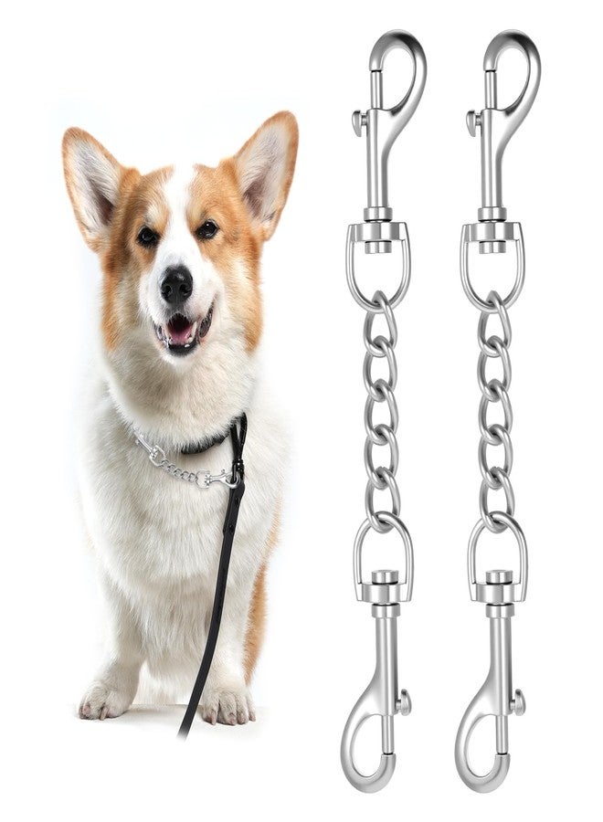 ElevateTech Metal Dog Collar Safety Clip 2 Pack Stainless Steel Heavy Backup for Prong Collar, Dog Harness Collars Connector (7.5 inches) - Image 1
